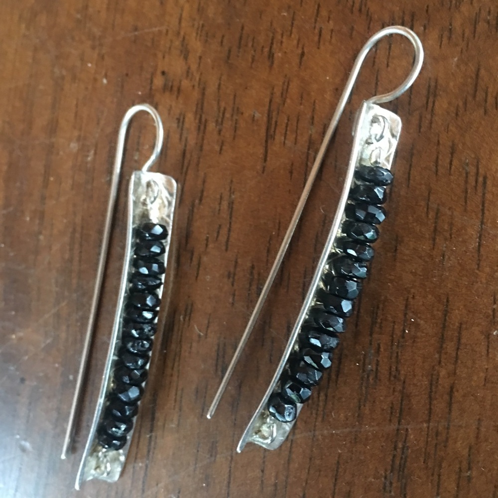 Silpada sterling silver black earrings
