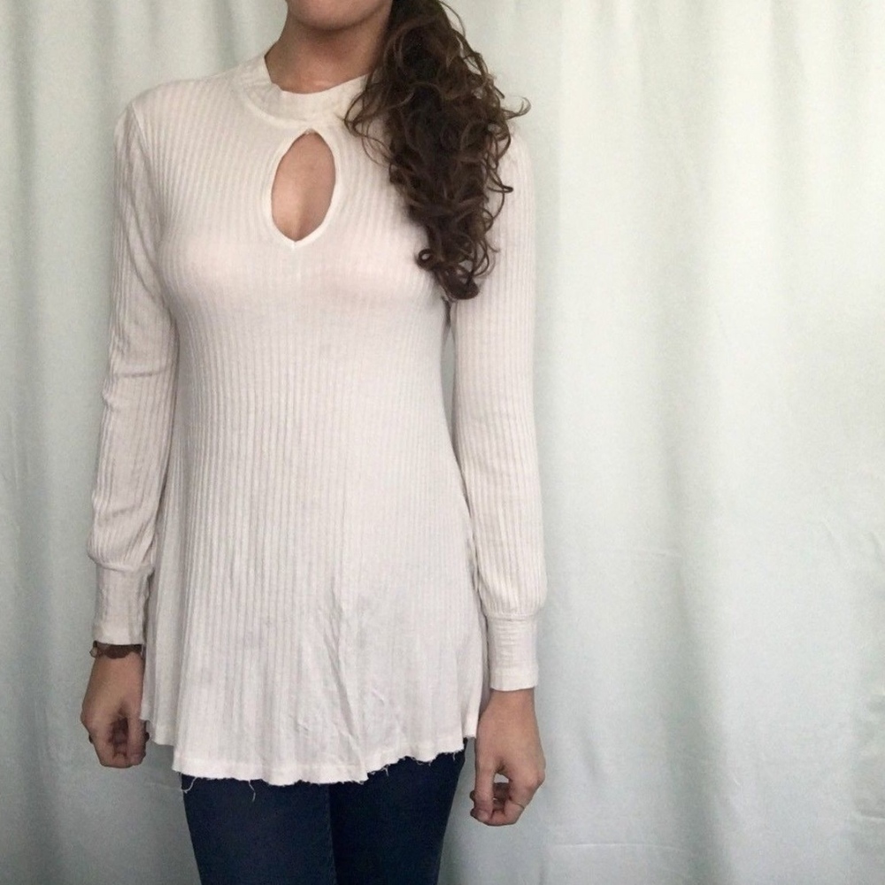 Free People White Keyhole Women's Too Size Xs