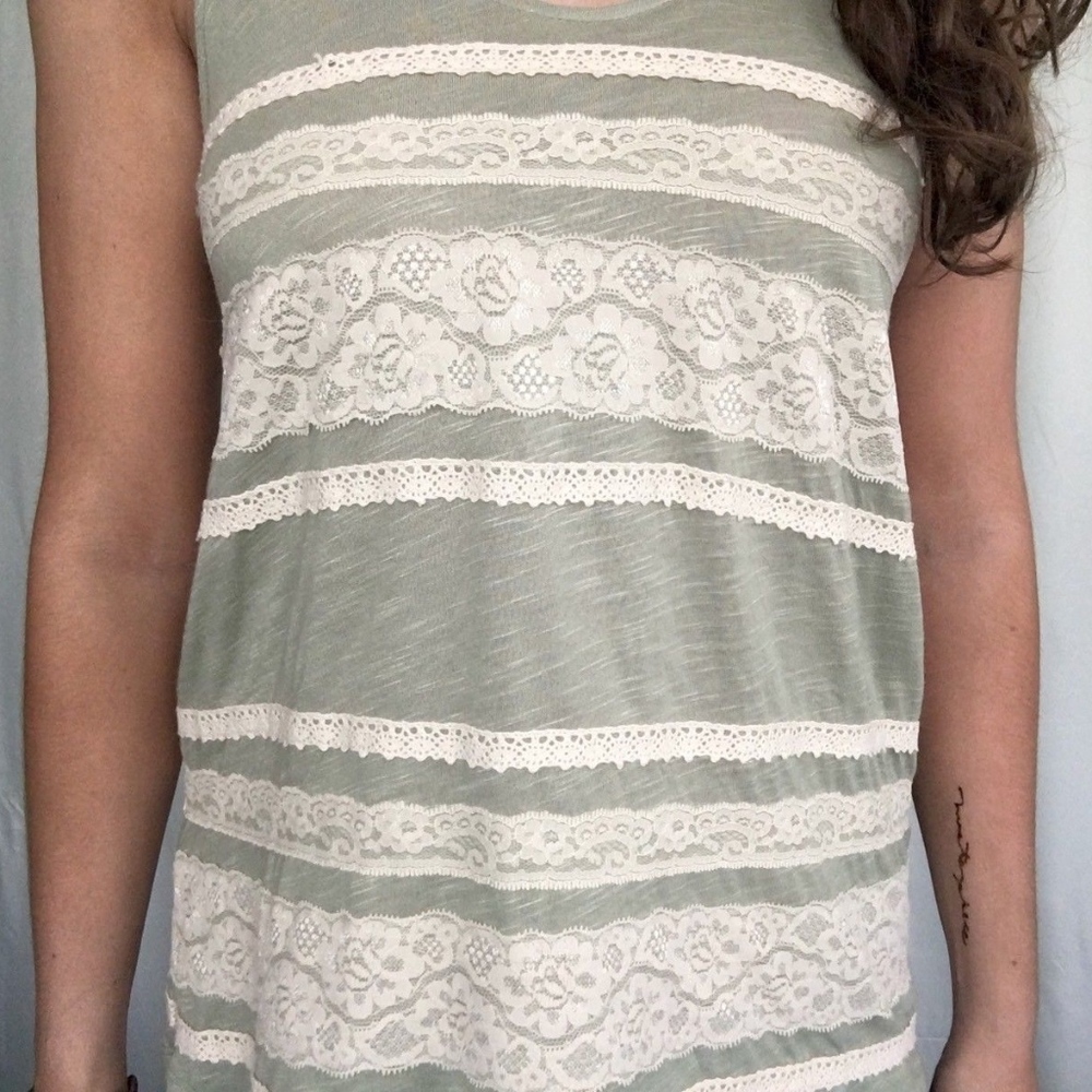 Urban Outfitters Boho Mint Lace Tank Top Size Xs - Picture 3 of 8