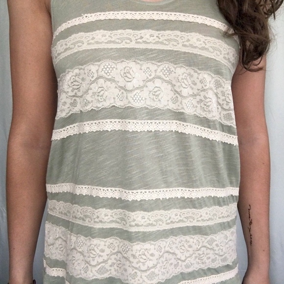 Urban Outfitters Boho Mint Lace Tank Top Size Xs - Picture 3 of 8