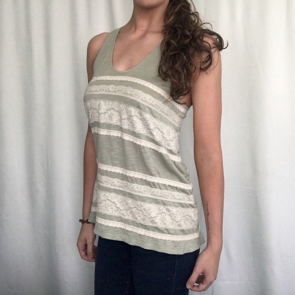 Urban Outfitters Boho Mint Lace Tank Top Size Xs - Picture 4 of 8