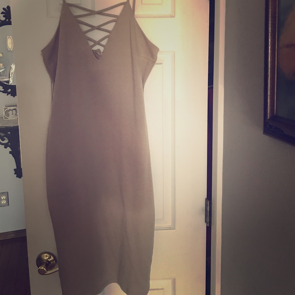 Tan sexy dress