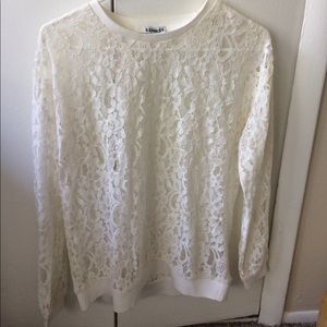 Mesh flower sweater from express