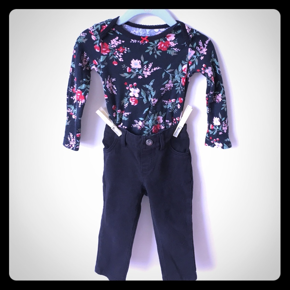 Styled for you! 18 month floral Onesie and pants!