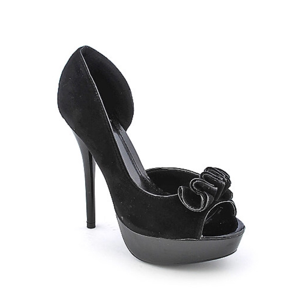 Black Suede Platform Pumps 9