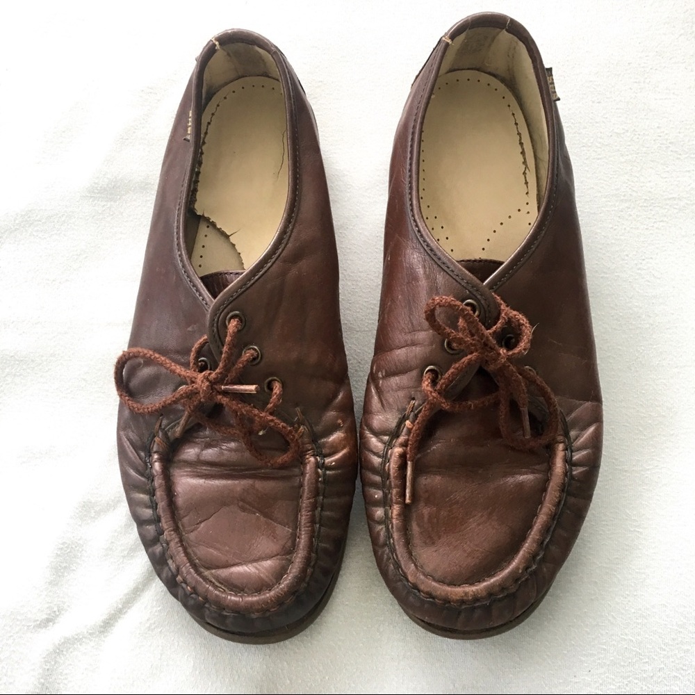 SAS Brown Leather Vintage Oxford Shoes Size 8.5