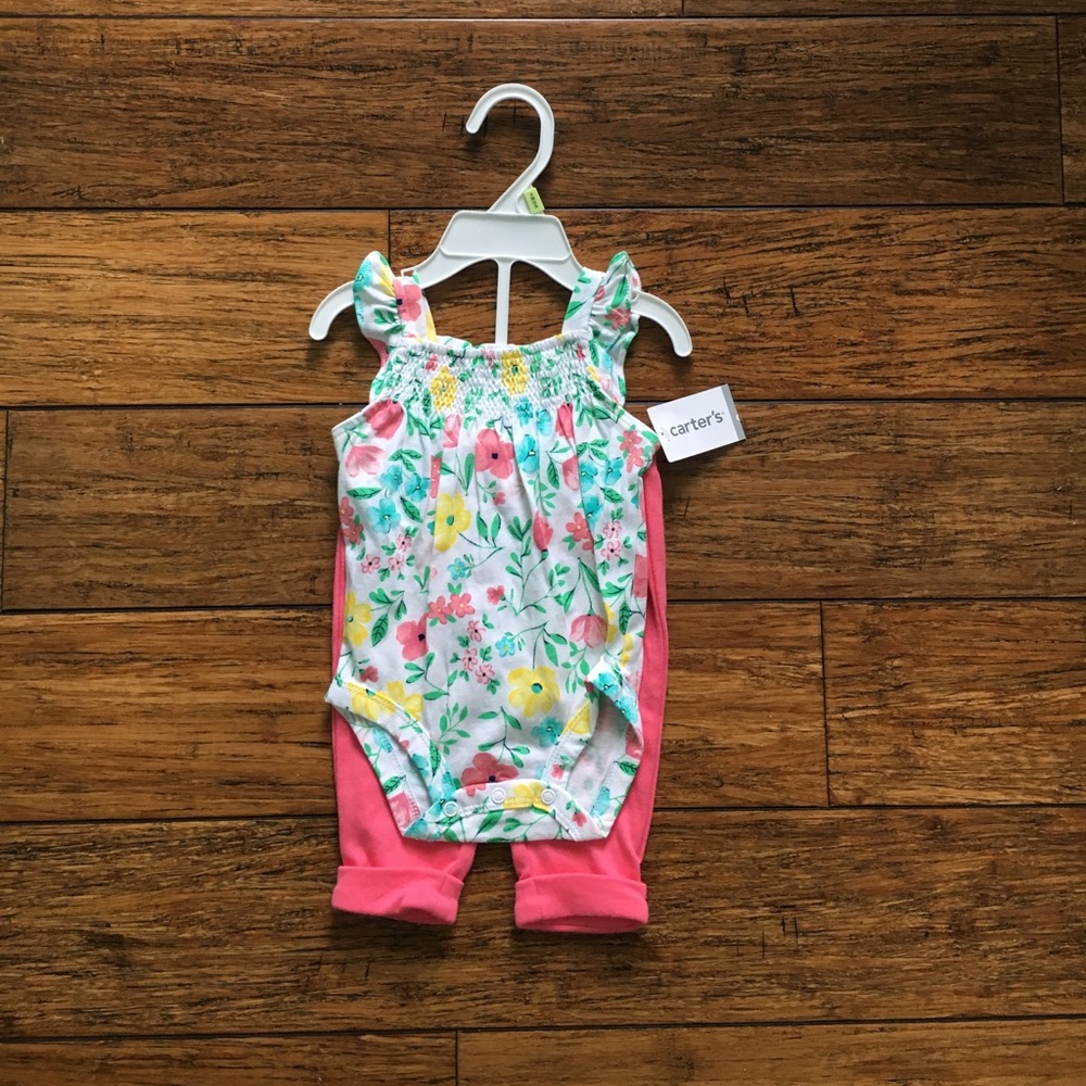 NWT Carters Onesie And Pants Floral