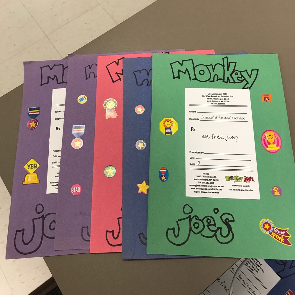 5 passes to Monkey joes in North Attleboro