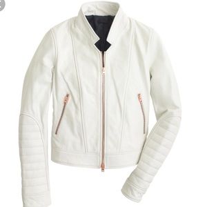 J crew standing collar leather jacket