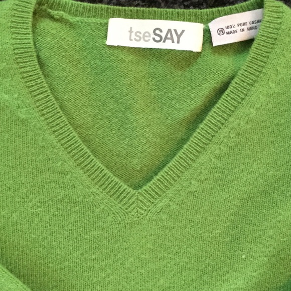 TseSAY XS 2 Cashmere Sweaters In Blue and Green - Picture 2 of 3