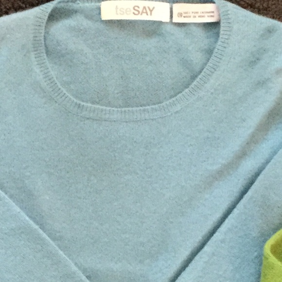 TseSAY XS 2 Cashmere Sweaters In Blue and Green - Picture 3 of 3
