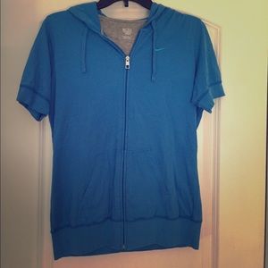 Nike short sleeved zippered hoodie