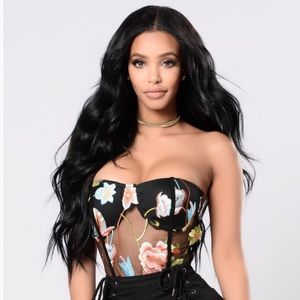 Summer Smile Bodysuit - Black Floral