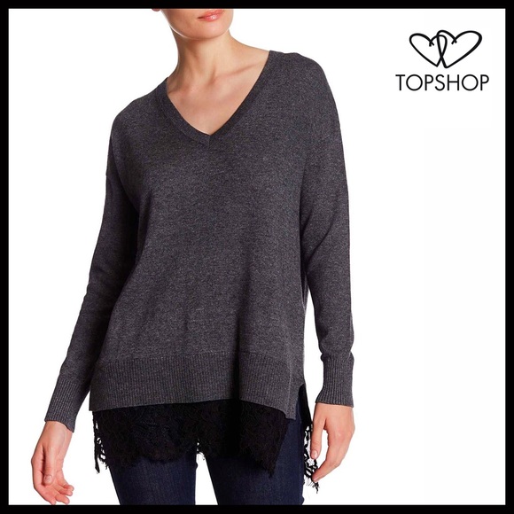 TOPSHOP OVERSIZED PULLOVER GREY TUNIC SWEATER A2C - Picture 4 of 8
