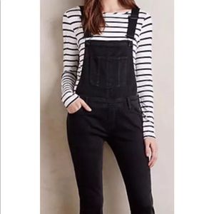 NWT Paige Denim Black Raven Tavie Overalls Sz 27