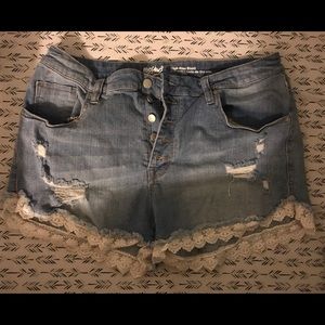 Mossimo High Waist Lace Trimmed Short