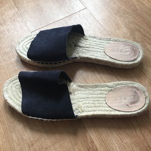 J Crew navy suede espadrilles sandal slide