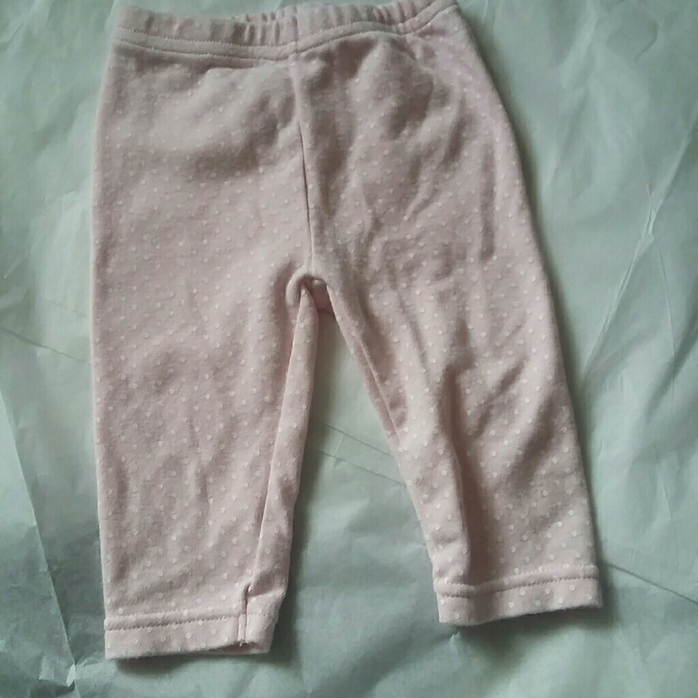 Carter's 3-6 mo girls pink leggings w/poka dots