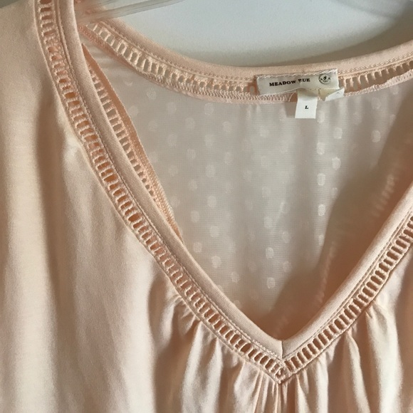 {Anthro Meadow Rue} Blush laser cut top - Picture 2 of 4