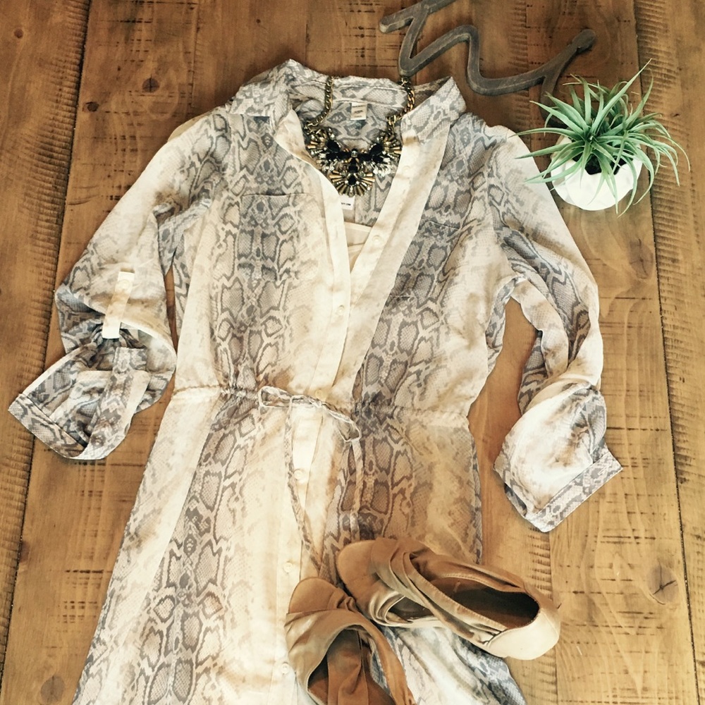 💠NWT Old Navy Snakeskin Print Dress, M Tall