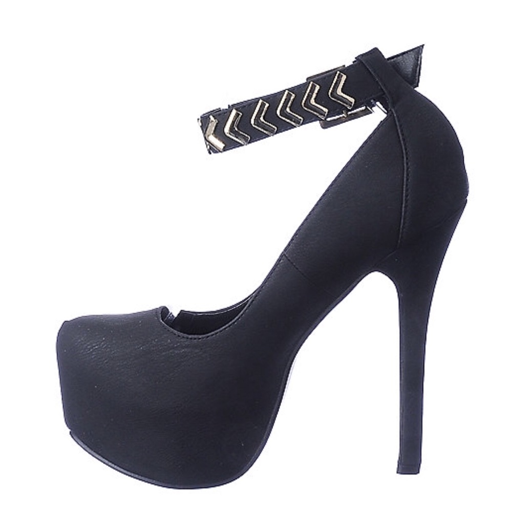 SOLD Black Platform Strap Heel 9