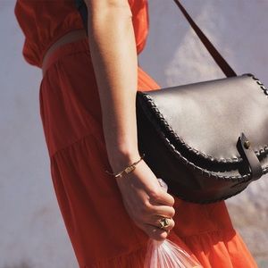 Madewell Whipstitch Saddle Bag Black brand new