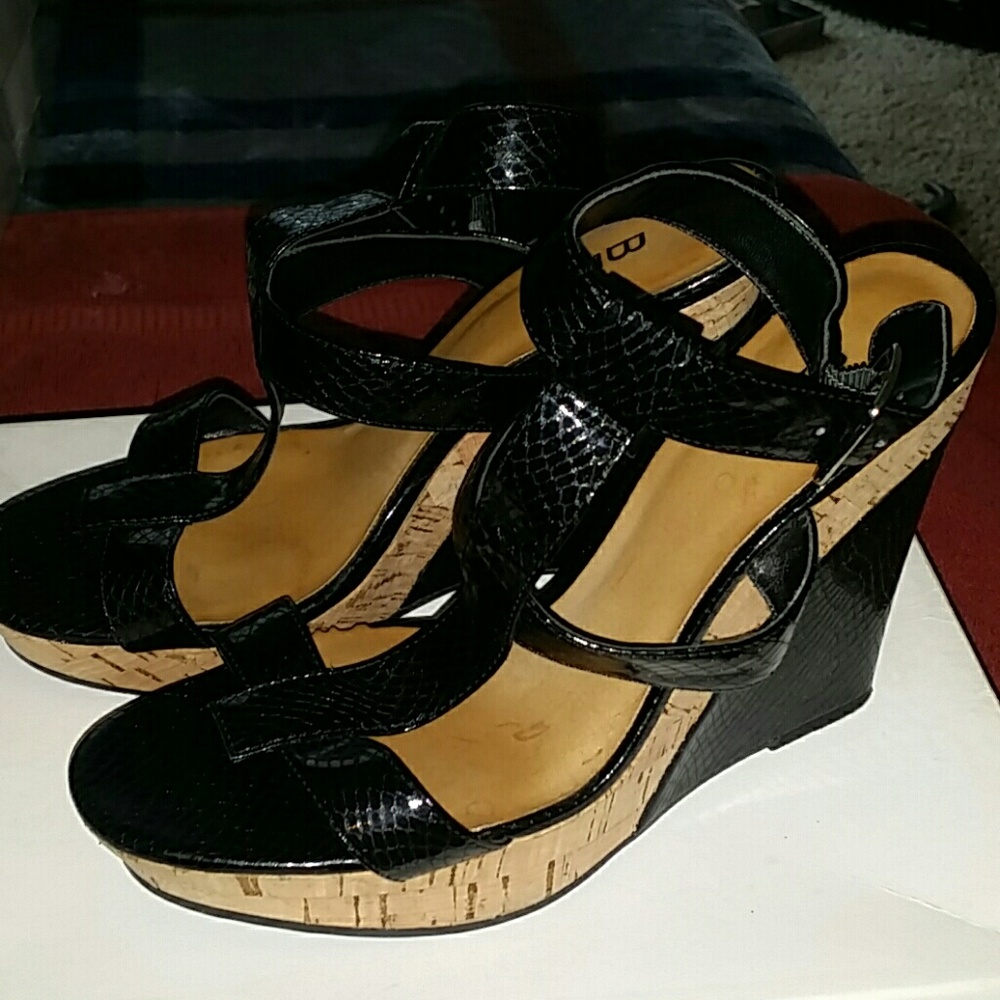 Bakers High Wedges Leather and Cork