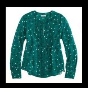J.Crew 100% silk emerald blouse
