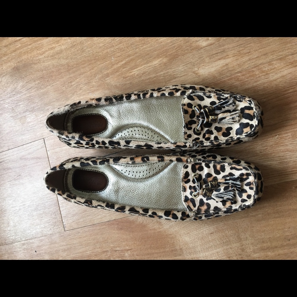Sperry Cheetah Tassel Loafers