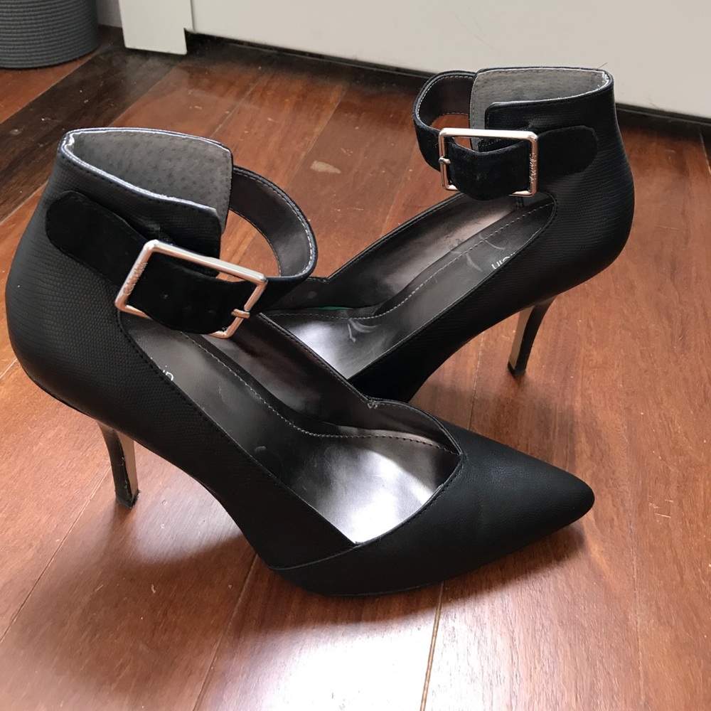 Calvin Klein single strap black heels