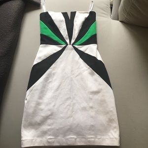 La Rok strapless colorblock dress