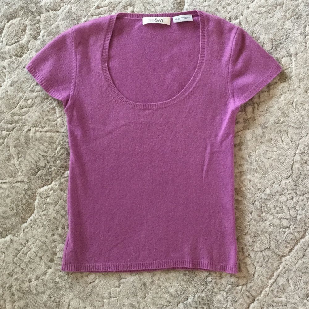 TseSAY XS Cashmere Lilac Sweater Top