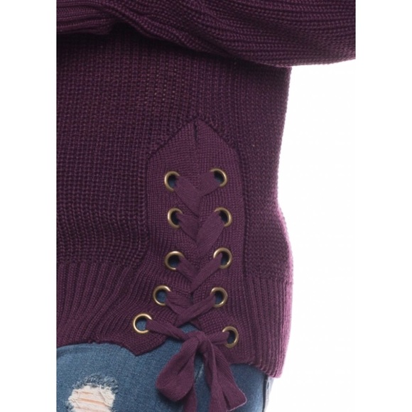 Lace Up Knit Sweater - Picture 5 of 6