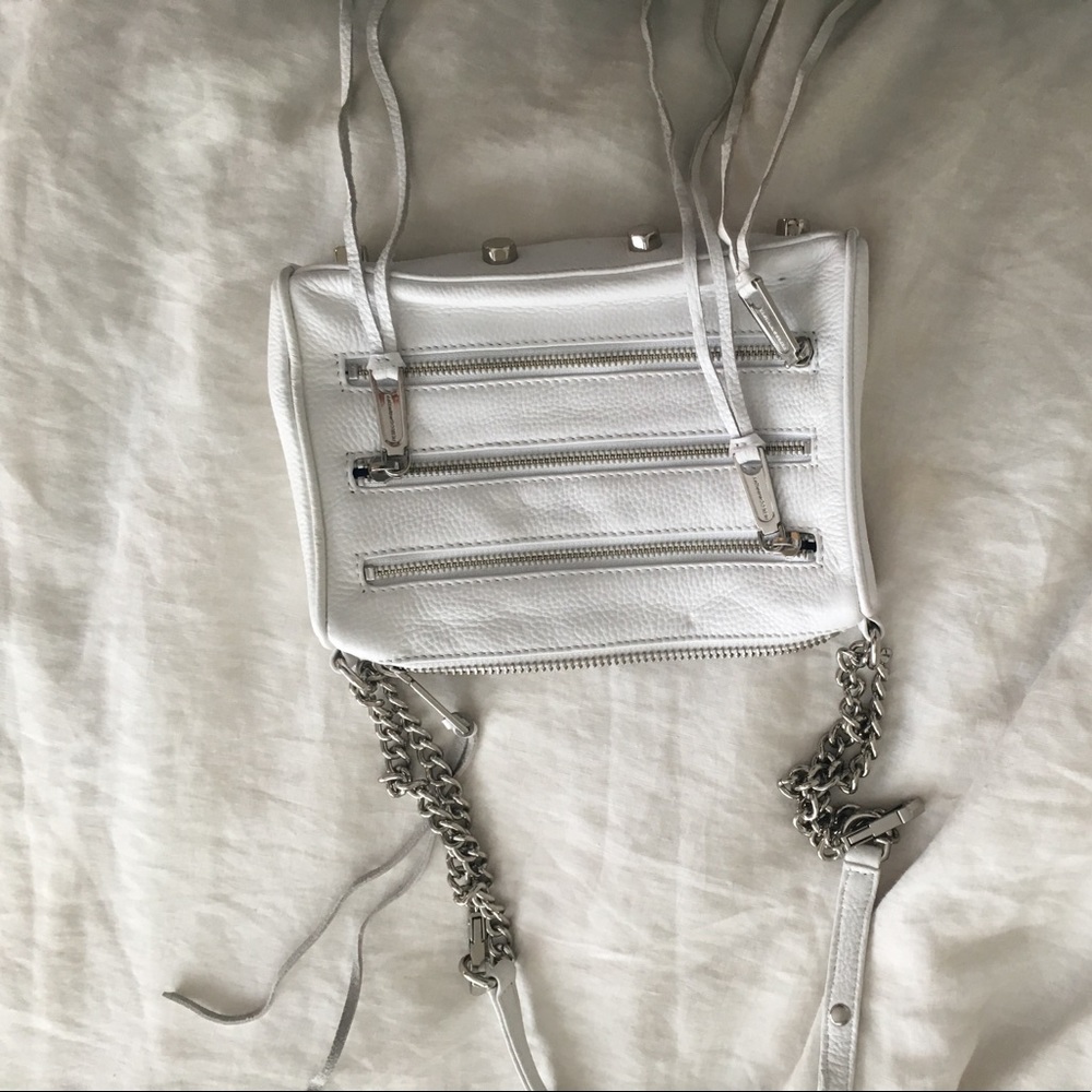 Rebecca minkoff white leather crossbody