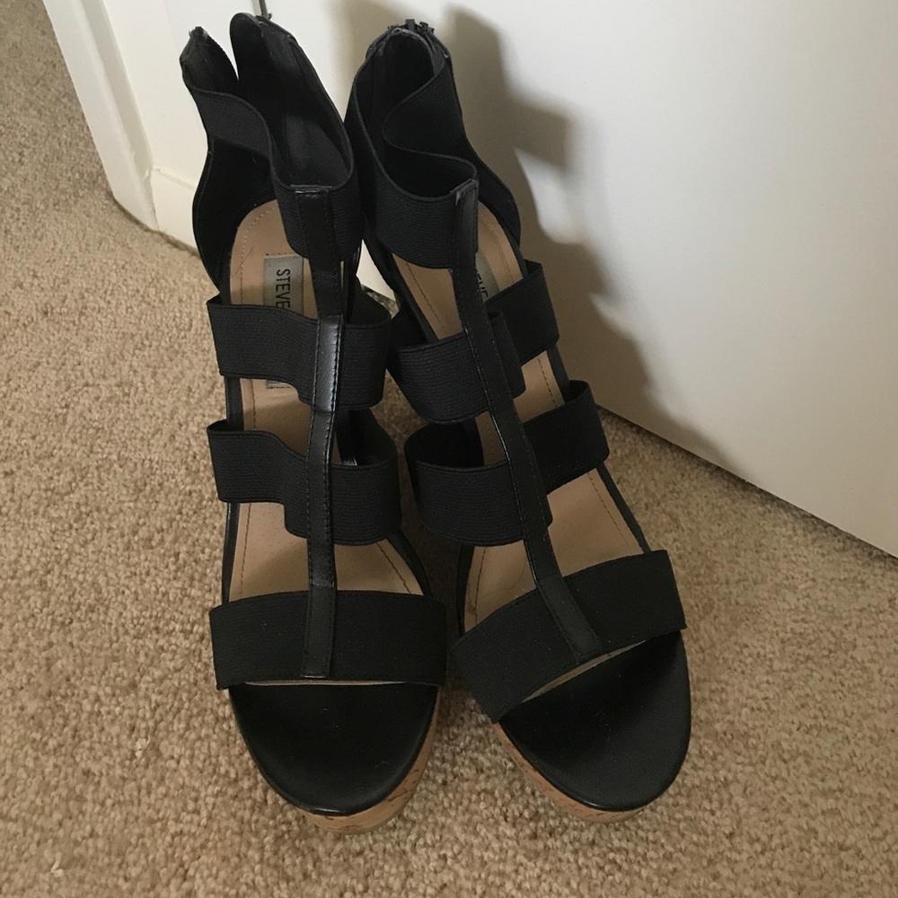Steve Madden Elastic-Strapped Wedges