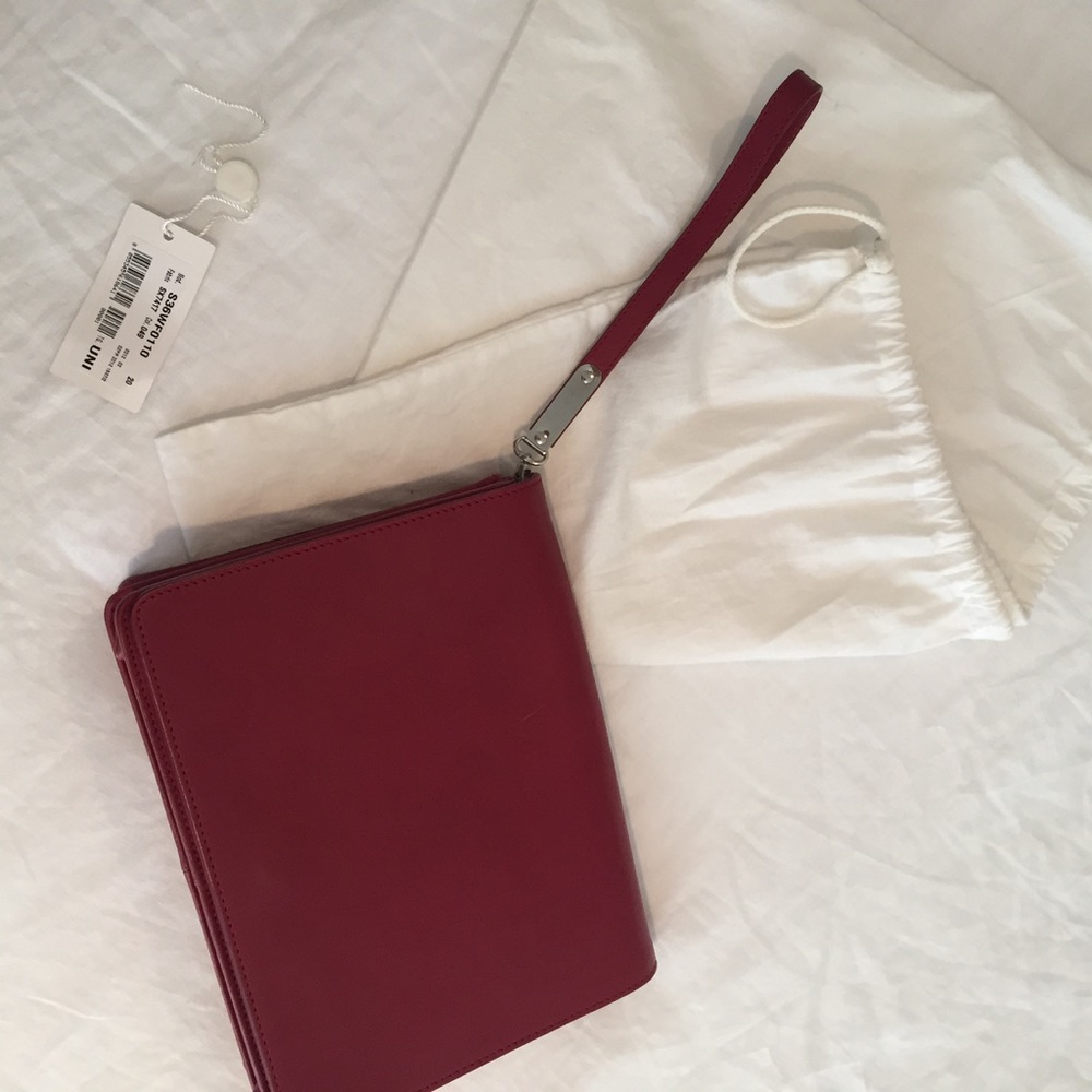 Maison Martin Margiela cherry red clutch.