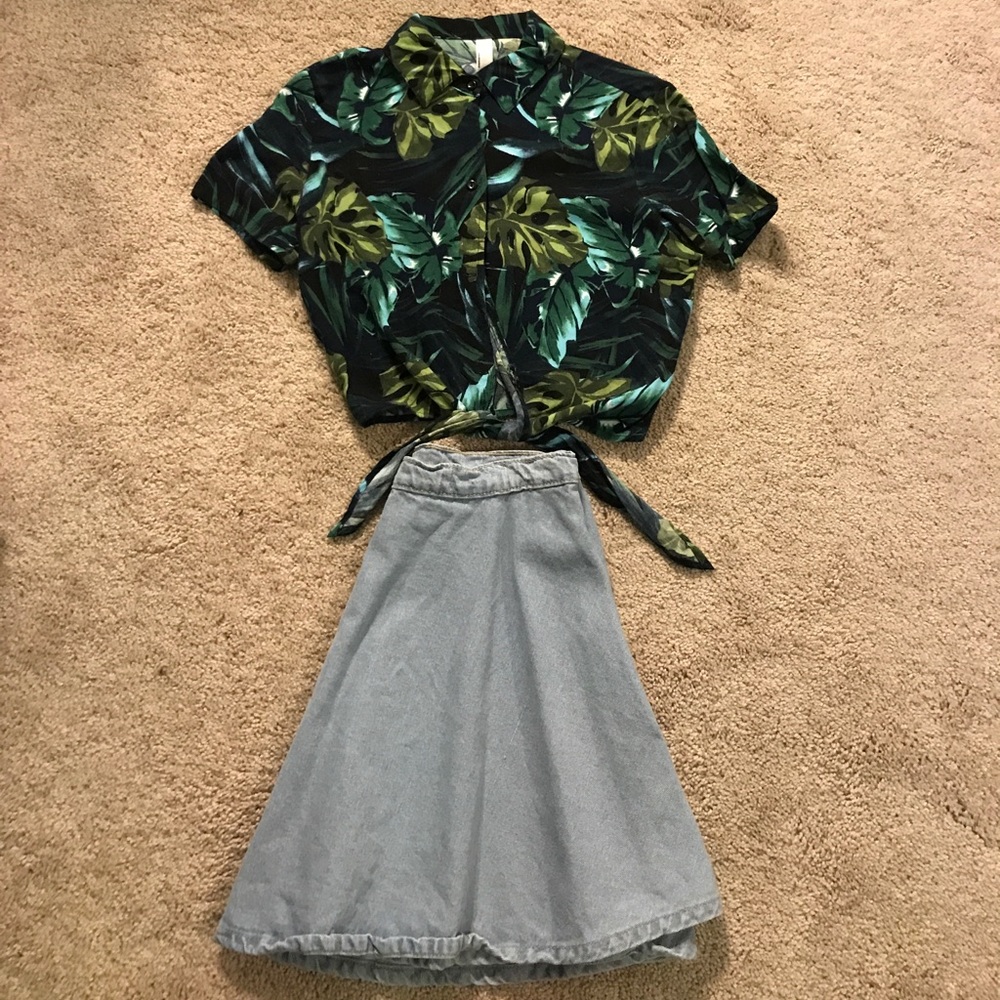 SOLD American Apparel Circle Skirt and Tie Top
