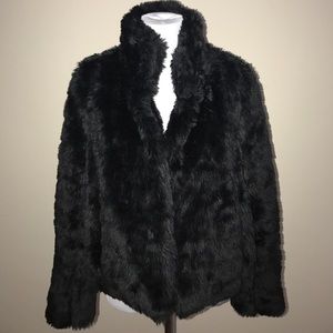 Faux fur black coat