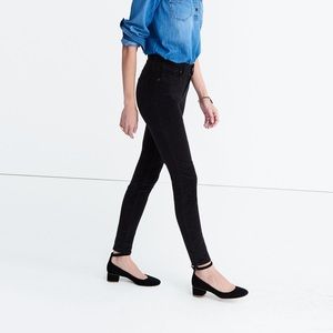 NWT Madewell High Rise Skinny Black Velvet Jeans