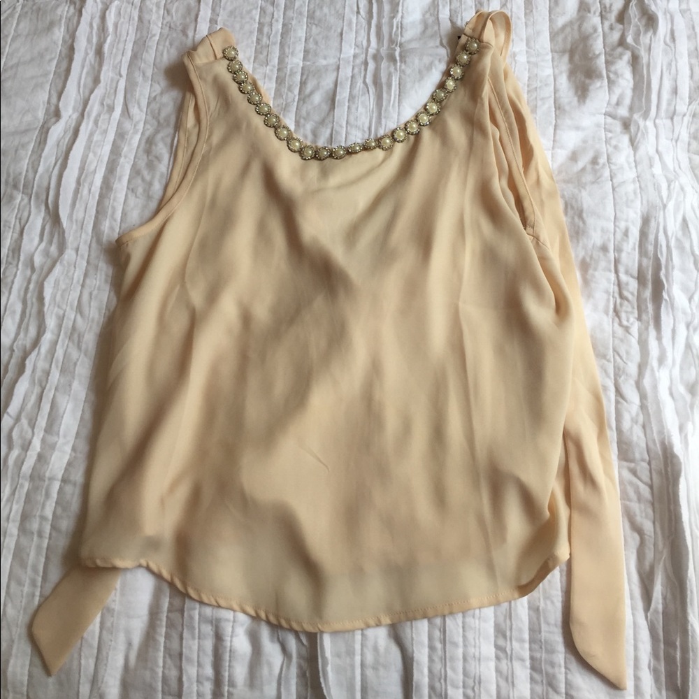 Adorned sheer tank