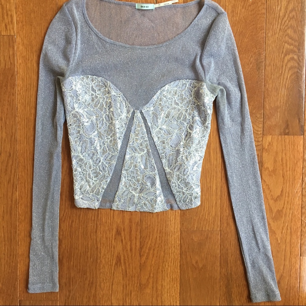 Mesh sparkled crop top
