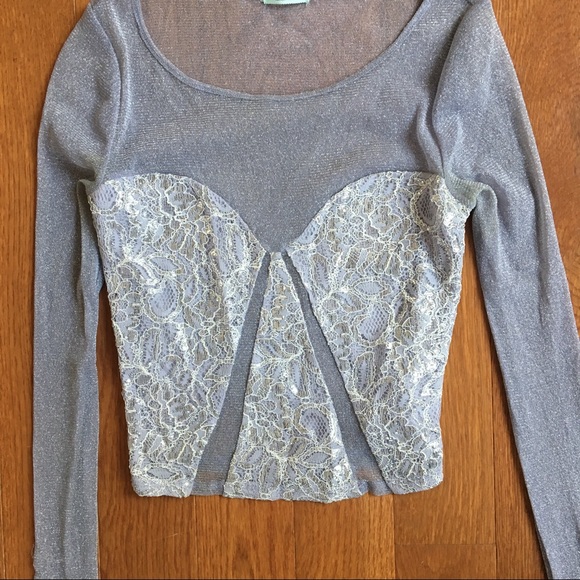Mesh sparkled crop top - Picture 2 of 2