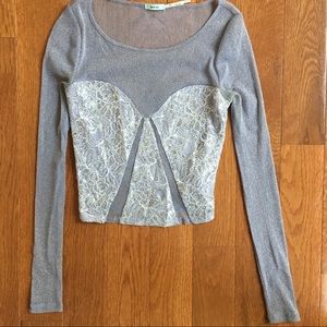 Mesh sparkled crop top