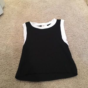 Blacks and white knit tank top cropped never worn Blacks and white knit tank top cropped never worn