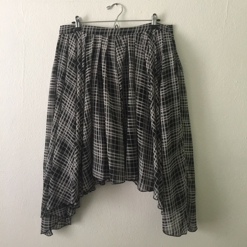 Asos Dip Hem Full Pleated Skirt