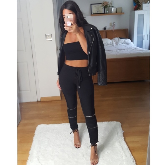 ▪LAST ONE!▪"Night Ryder" Black Moto Jogger NWOT - Picture 2 of 5