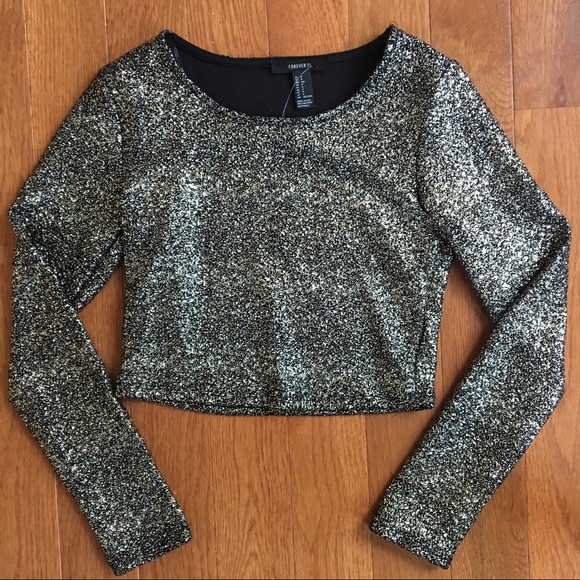Gold speckled crop top never worn - Picture 2 of 2