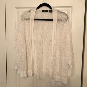 White plus size cardigan