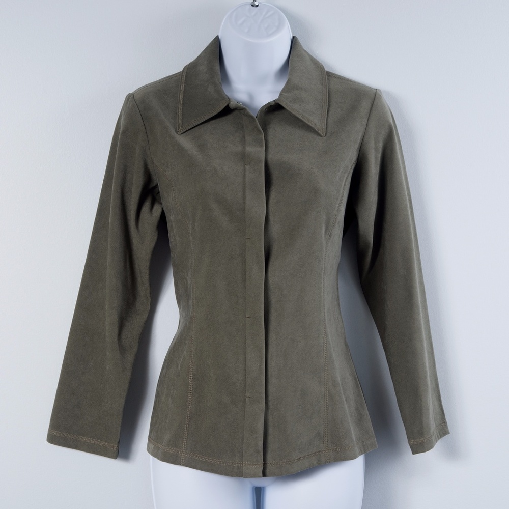 NWOT Susan Bristol PETITE Suede Look Jacket