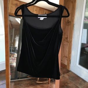 Black Crushed Velvet Top - Size Large
